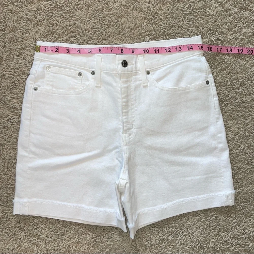 J Crew Long Denim Short in White Jean Size 29
